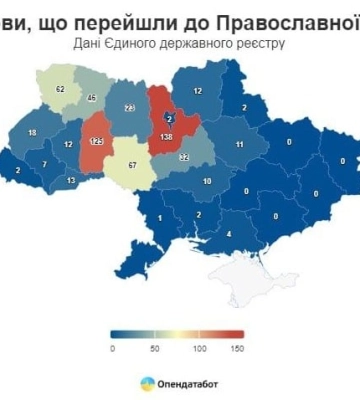 Московський патріархат має понад вісім тисяч храмів в Україні, – Опендатабот