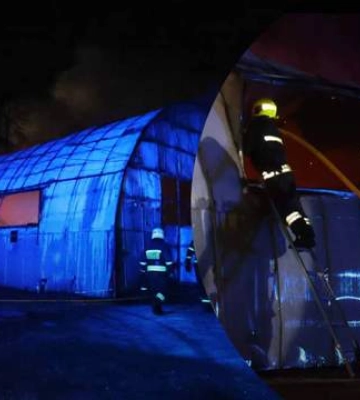 В Днепре вспыхнул масштабный пожар: горел ангар с автобусами