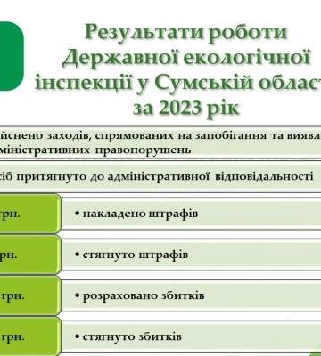 Держекоінспекція на Сумщині за рік зібрала 96 тис. грн штрафів, нарахувала збитків на 9,5 млн грн
