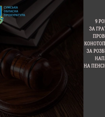 До 9 років позбавлення волі засуджено чоловіка за розбійний напад на пенсіонерку