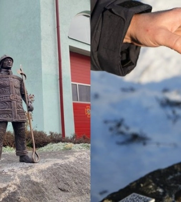 Перед найстарішою пожежною частиною у Луцьку встановили скульптуру кликуна