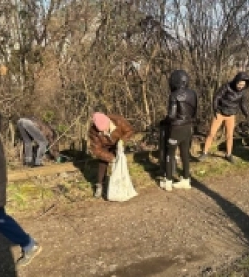 У Тячеві очищають від сміття узбіччя на одній із вулиць
