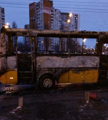 В Киеве сгорела маршрутка