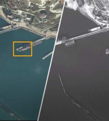З’явилися супутникові знімки затонулого сторожового корабля типу Тарантул, який перебував у Севастополі