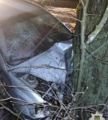 На Полтавщині легковик злетів з дороги  і протаранив дерево: одна людина загинула
