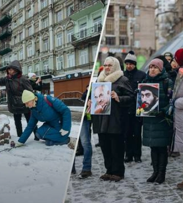 В Киеве состоялось шествие в честь первых погибших Героев Небесной Сотни