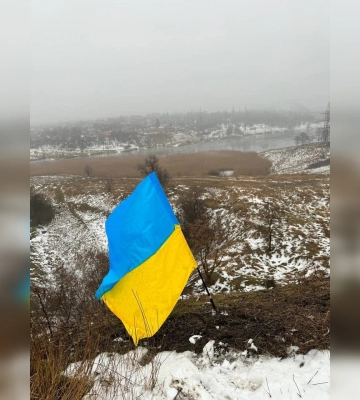В окупованій Макіївці активісти підняли державний прапор з нагоди Дня Соборності України