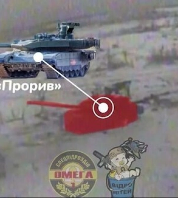 Дрон-камикадзе уничтожает новейший российский танк Т-90М &quot;Прорыв&quot; на авдеевском направлении. ВИДЕО