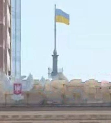 В окупованому Донецьку українські партизани підняли синьо-жовтий стяг. Фото
