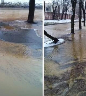 У Києві на вулиці Олекси Тихого внаслідок пошкодження водопроводу п’ять будинків залишились без води