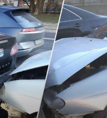 В Киеве на Печерске произошло ДТП с участием пяти авто: образовалась пробка. Фото