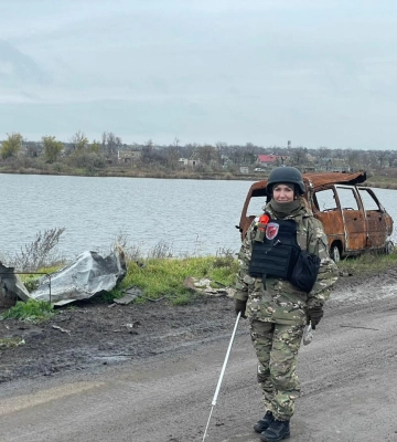 Черкаська поліцейська допомагала розміновувати деокуповані території Херсонщини