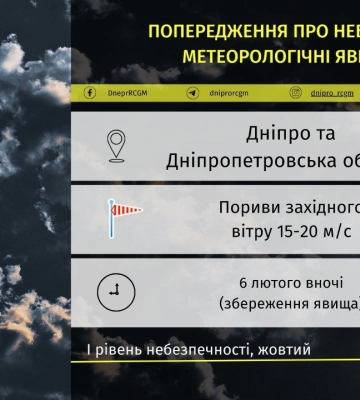 У Дніпрі та області збережеться небезпечне метеорологічне явище