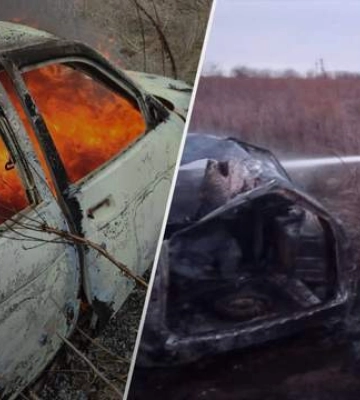 В Херсонской области в охваченном огнем авто обнаружили двоих погибших. Вероятно, попал российский дрон