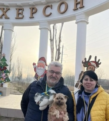 Волинянин врятував п&#039;ятьох собак-переселенців з Херсона (відео)