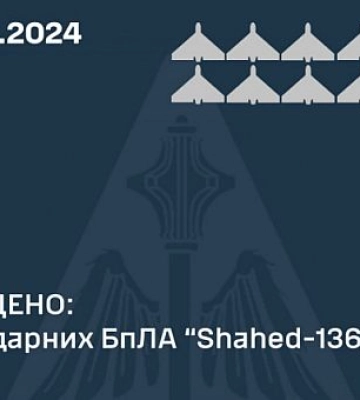 Українська ППО вночі знищила 10 ворожих &quot;шахедів&quot;