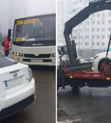 Оставил авто прямо на остановке: в Киеве наказали «героя парковки», фото