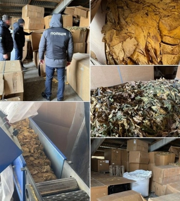На Волині зупинили незаконне виробництво тютюну: вилучено 33 тони готової продукції