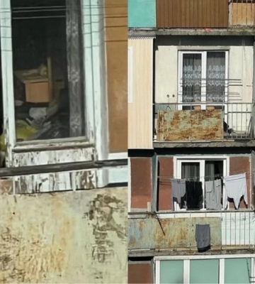 Волиняни скаржаться на чоловіка, який голяка засмагає на балконі