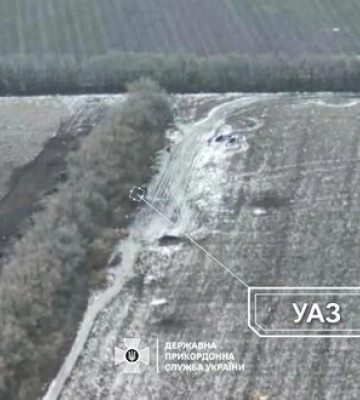 Прикордонники дроном атакували російську &quot;буханку&quot; на Харківщині. ВIДЕО