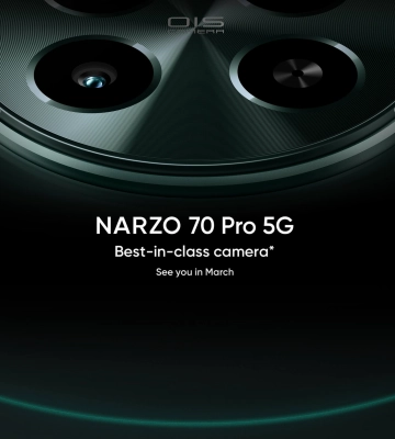 Офіційно: realme представить Narzo 70 Pro 5G з основною камерою Sony IMX890 на 50 МП у березні