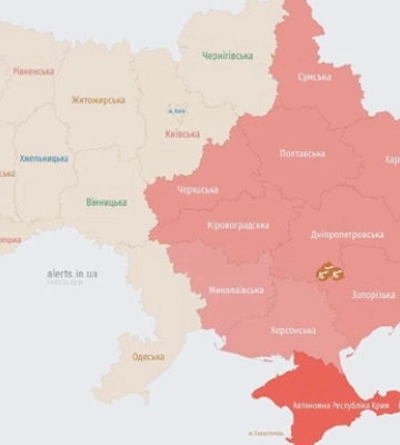 У більшій частині України повітряна тривога: у Херсоні пролунали вибухи