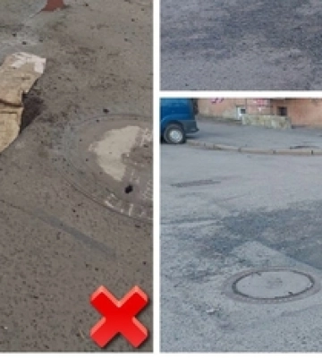 У Луцьку муніципали насварили водоканал за яму на дорозі 