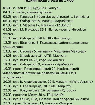 Коли і де у Полтаві можна буде здати батарейки, термометри та лампи: стало відомо, як працюватиме «Екобус» у березні
