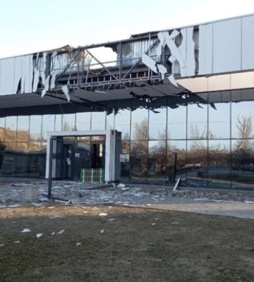 В Новой Каховке партизаны взорвали штаб партии Единая Россия