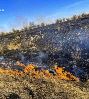 На Сумщині вогнеборці двічі ліквідовували загоряння сухої рослинності