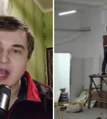 В Мелитополе блогер-колобок в стиле советских новостей пляшет танцы с бубном вокруг местного хлебокомбината 