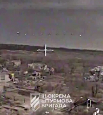 Стая FPV-дронов 3-й ОШБр уничтожила артбатарею РФ под Авдеевкой