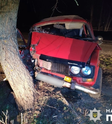 На Полтавщині п'яний водій влетів у дерево: чотири особи потрапили до реанімації