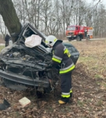 На Дубенщині автомобіль з&#039;їхав у кювет та зіткнувся з деревом
