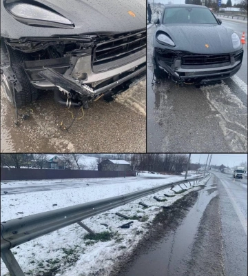 На Рівненщині через вибоїну на дорозі Porsche влетів у відбійник