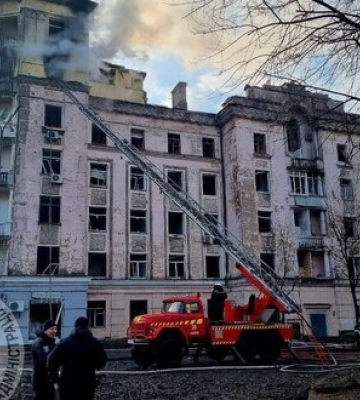 Последствия ракетной атаки на Киев. ФОТОрепортаж