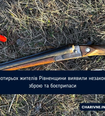 Обріз рушниці, пістолет і патрони: четверо жителів Рівненщини незаконно зберігали зброю