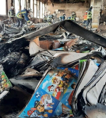 В Харькове ликвидировали пожар на месте вчерашнего «прилета» 