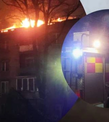 Жахливе видовище: у Дніпрі палає дах багатоповерхівки