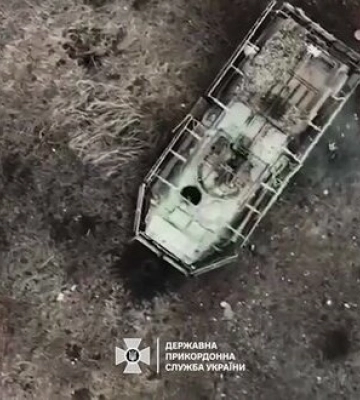 Прикордонники знищили ворожий БТР-82А на Бахмутському напрямку. ВIДЕО