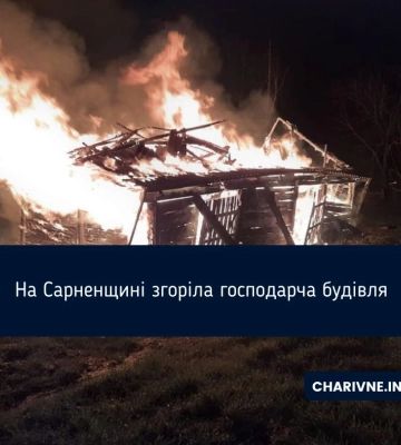 На Сарненщині згоріла господарча будівля