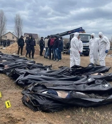Поліція ідентифікувала понад 100 військових РФ, які вчиняли воєнні злочини в Бучі
