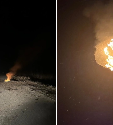 Показали «кратер» от «шахеда» на дороге и разрушения на Харьковщине 