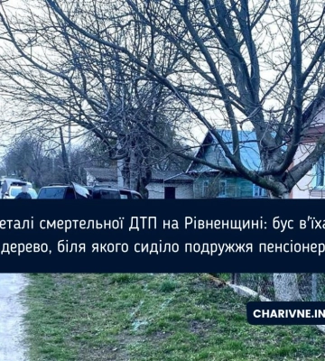 Деталі смертельної ДТП на Рівненщині: бус в&#039;їхав у дерево, біля якого сиділо подружжя пенсіонерів