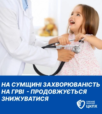 На Сумщині захворюваність на грип та ГРВІ продовжує знижуватися