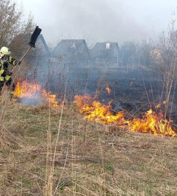 У Луцькому районі рятувальники «хлопавками» приборкали загоряння трави площею півтора гектара