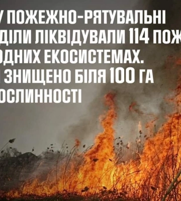 114 пожеж в екосистемах загасили рятувальники на Харківщині за добу