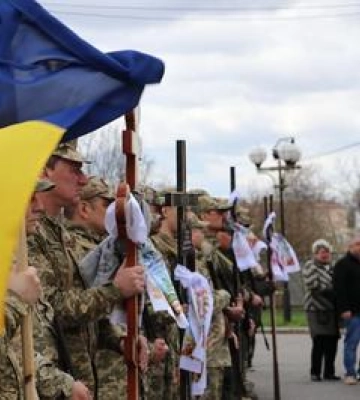 У Полтаві провели церомонію прощання з п'ятьма полеглими воїнами