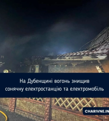 У селі на Рівненщині згоріли сонячна електростанція та електромобіль