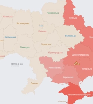 Воздушная тревога продолжает распространяться по Украине